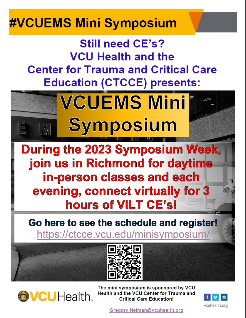 Mini Symposium VCUEMS Mini Symposium – Old Dominion EMS Alliance, Inc.